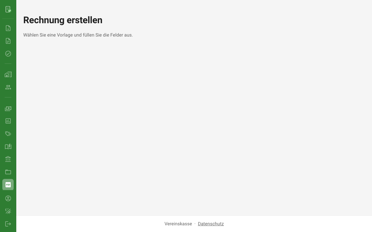 Rechnungsgenerator in Vereinskasse